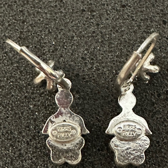 Kirks Folly AB Crystals Flower Lever Back Earrings - Silver Tone. Vintage. - Picture 3 of 6